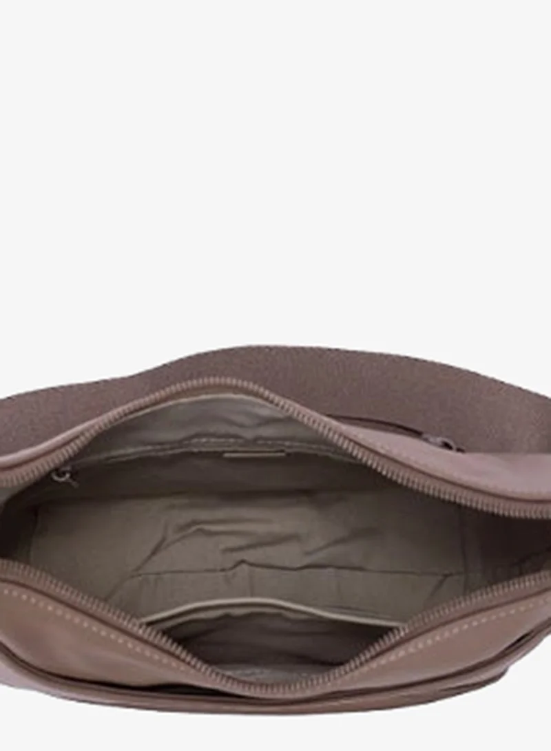 David Jones Bitter Chocolate David Jones vegan leather made shoulder bag CM7821| moon leather bag with adjustable shoulder strap| chic elegant purse with external and internal pocket for Women | Best Price UAE