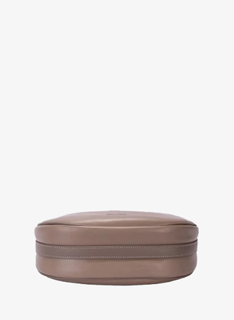 David Jones Bitter Chocolate David Jones vegan leather made shoulder bag CM7821| moon leather bag with adjustable shoulder strap| chic elegant purse with external and internal pocket for Women | Best Price UAE