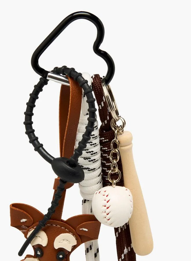 Flora Bella By Shoexpress Flora Bella Baseball Dog Charm Keychain