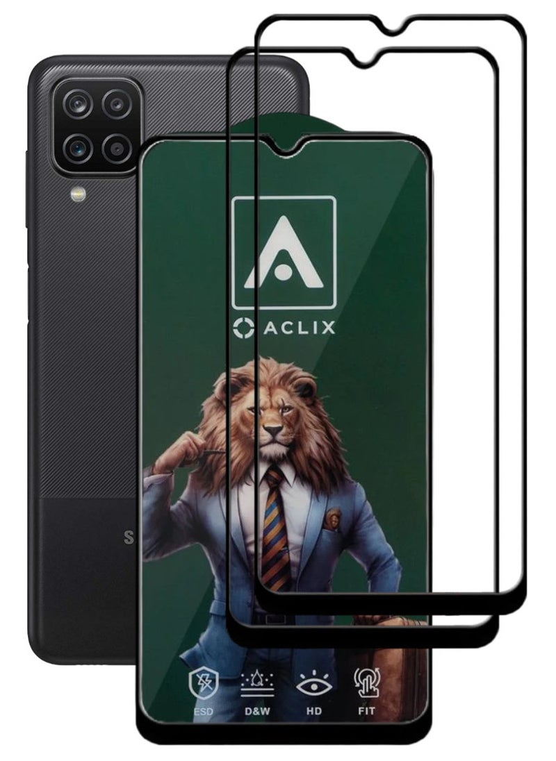 ACLIX 2 Pieces Antistatic ESD Dustproof Premium Quality High Definition Tempered Glass Screen Protector Designed For Samsung Galaxy A12 - Image 1