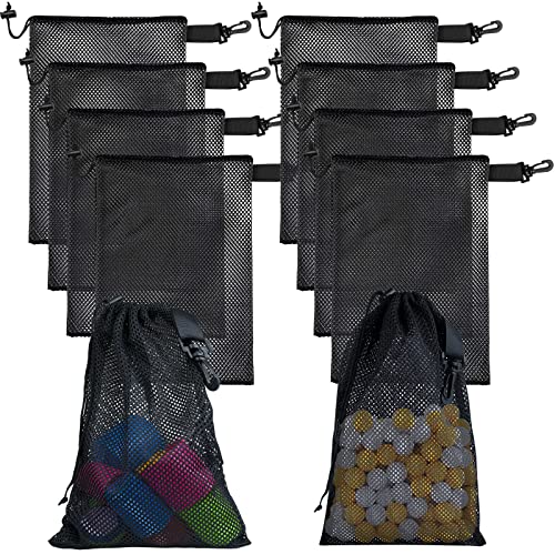 Riuog 10 PCS With Clips Mesh Drawstring Bags, Portable Nylon Storage Bags for toy,Sports Storage,Outdoor activities etc. (7.9x11.8in) - Image 1