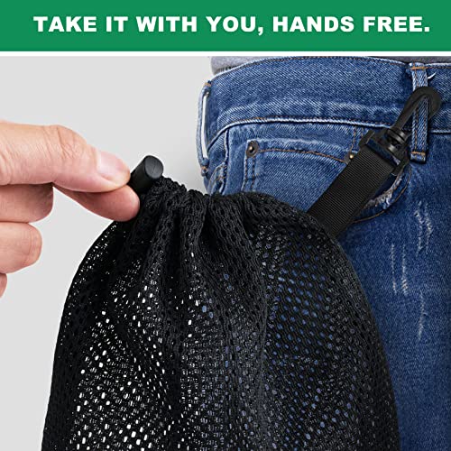 Riuog 10 PCS With Clips Mesh Drawstring Bags, Portable Nylon Storage Bags for toy,Sports Storage,Outdoor activities etc. (7.9x11.8in) - Image 4