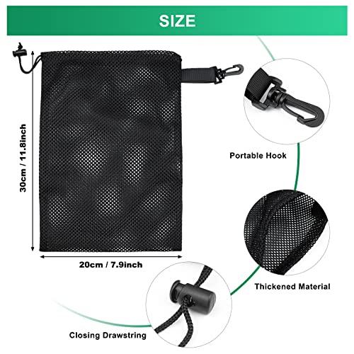 Riuog 10 PCS With Clips Mesh Drawstring Bags, Portable Nylon Storage Bags for toy,Sports Storage,Outdoor activities etc. (7.9x11.8in) - Image 2