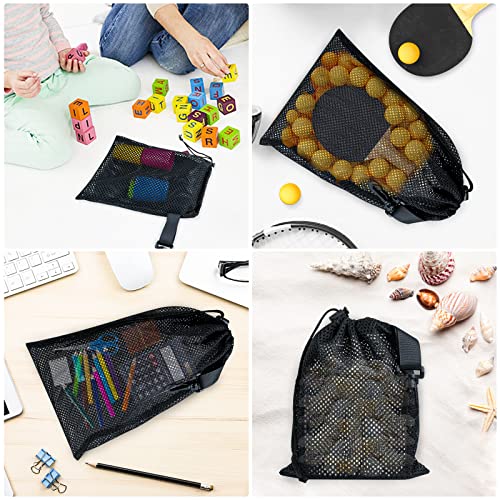 Riuog 10 PCS With Clips Mesh Drawstring Bags, Portable Nylon Storage Bags for toy,Sports Storage,Outdoor activities etc. (7.9x11.8in) - Image 3