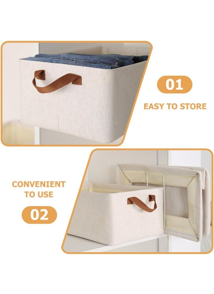 Generic Foldable Clothes Storage Organizer, 3PCS Closet Storage Box with Carrying Handles,Thickened Steel Frame Toy Organizer Box for Clothes Wardrobe Home Bedroom  - Image 5