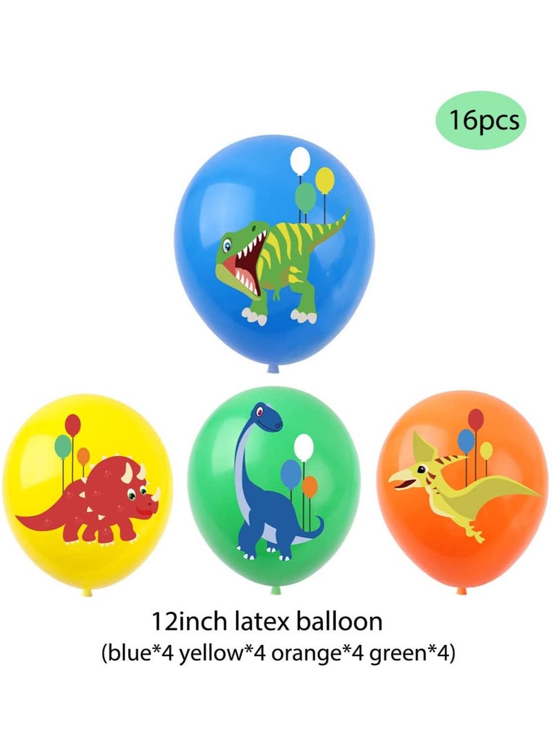 GGEROU - Dinosaur Birthday Decorations Happy Party Balloons Banner Supplies for Boys Men Kids Happy Birthday Balloons for Party Decor Suit For Baby Shower Kids Boys Birthday Party Decorations - Image 1