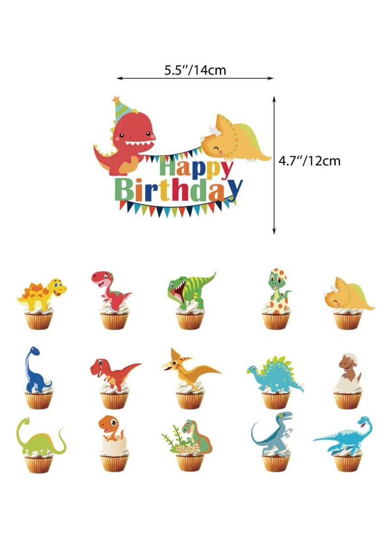 GGEROU - Dinosaur Birthday Decorations Happy Party Balloons Banner Supplies for Boys Men Kids Happy Birthday Balloons for Party Decor Suit For Baby Shower Kids Boys Birthday Party Decorations - Image 1