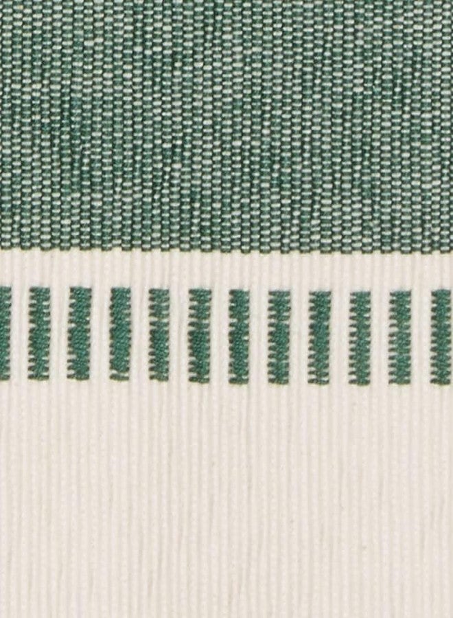 CRAZYWEAVES 100% Cotton Table Runner for 4 Seater Dining Table, Durable with Modern Patterns, Parties and Home Décor, Quick Absorption Handcrafted with Tissles (Green, 152 cm x 32 cm) - Image 3