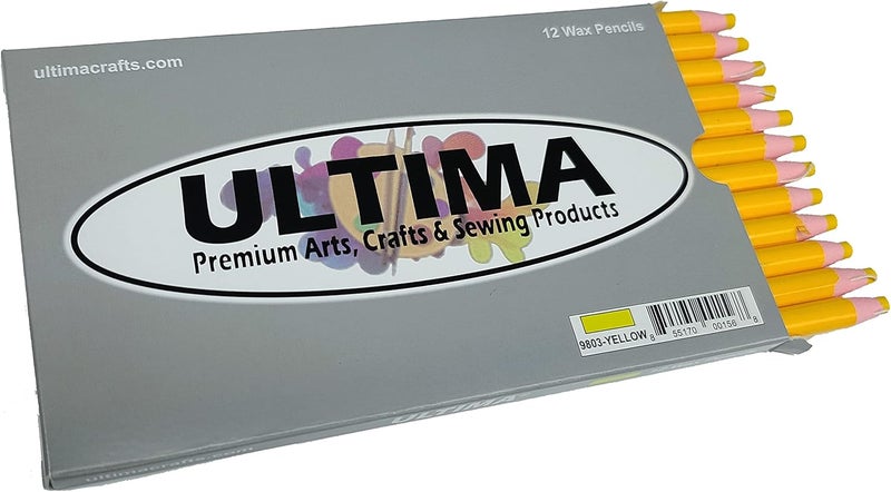 Ultima China Marker – Peel-Off Grease Pencil/Wax Pencil – Leaves Opaque, Easy to Remove Markings on all Glazed, Non-Porous & Polished Surfaces (Yellow) - Image 1