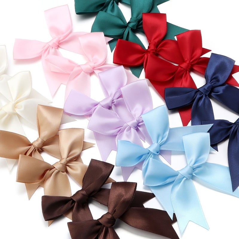17 Light Brown Satin Ribbon Bows 40pcs for Wedding Party Gift Crafts Decor - Image 4