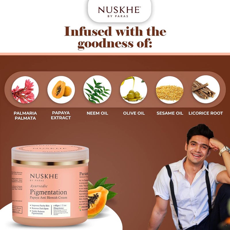 Nuskhe By Paras Nuskhe By Paras Blemish Free Combo for Men and Women Anti Blemish Mask 50 Gram and Pigmentation Papaya Anti Blemish Cream 100 ML - Image 5