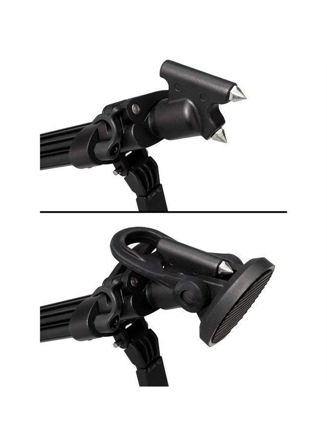 Magnus REX VT-5000 2-Stage Aluminum Video Tripod with Fluid Head, 75mm Half Ball, Extends to 64.25”, Max Load 17 lbs. Dual-spiked feet, mid-level spreader. Plus QR Plate, Pan Bar, and Case - Image 5