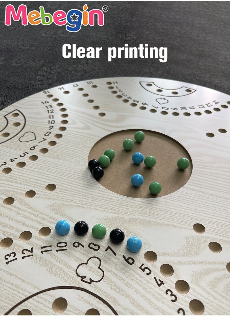 MEBEGIN - Jackaroo Board Game Set with 16 Marbles and 54 Playing Cards, Fun Table Games for 4 Players, Wooden Creative Puzzle Toys, Parent-child Recreational Toys, Suitable for Family Activities and Parties, 54*54CM - Image 1