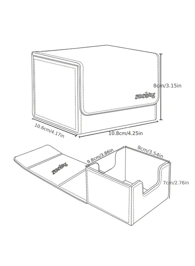 Red 130 Card Storage Box With Magnetic Closure Heavy Duty Pu Material Gold Tone Hinges Clear Lid For Trading Cards Anime And Sports Cards - Image 5