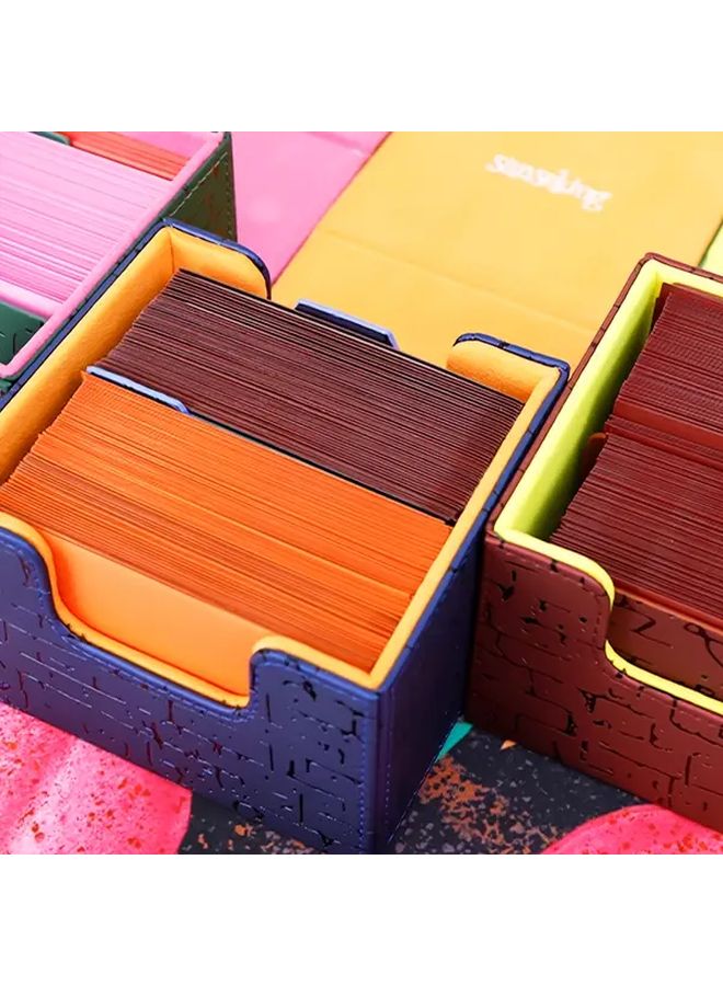 Red 130 Card Storage Box With Magnetic Closure Heavy Duty Pu Material Gold Tone Hinges Clear Lid For Trading Cards Anime And Sports Cards - Image 2