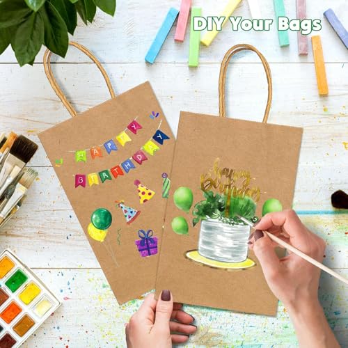 Amit Marketing Kraft Paper Bags with Handle - Small Brown Paper Gift Bags (6x3x9 Inch) for Return Gifts, Wedding, Birthday, Christmas, Party Favors, Shopping, Retail, Grocery, Craft & Business Use (Pack of 25) - Image 4