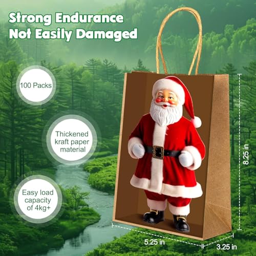 Amit Marketing Kraft Paper Bags with Handle - Small Brown Paper Gift Bags (6x3x9 Inch) for Return Gifts, Wedding, Birthday, Christmas, Party Favors, Shopping, Retail, Grocery, Craft & Business Use (Pack of 25) - Image 5