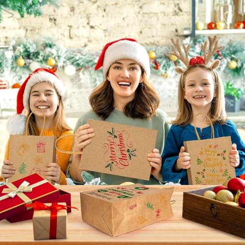 Amit Marketing Kraft Paper Bags with Handle - Small Brown Paper Gift Bags (6x3x9 Inch) for Return Gifts, Wedding, Birthday, Christmas, Party Favors, Shopping, Retail, Grocery, Craft & Business Use (Pack of 25) - Image 2