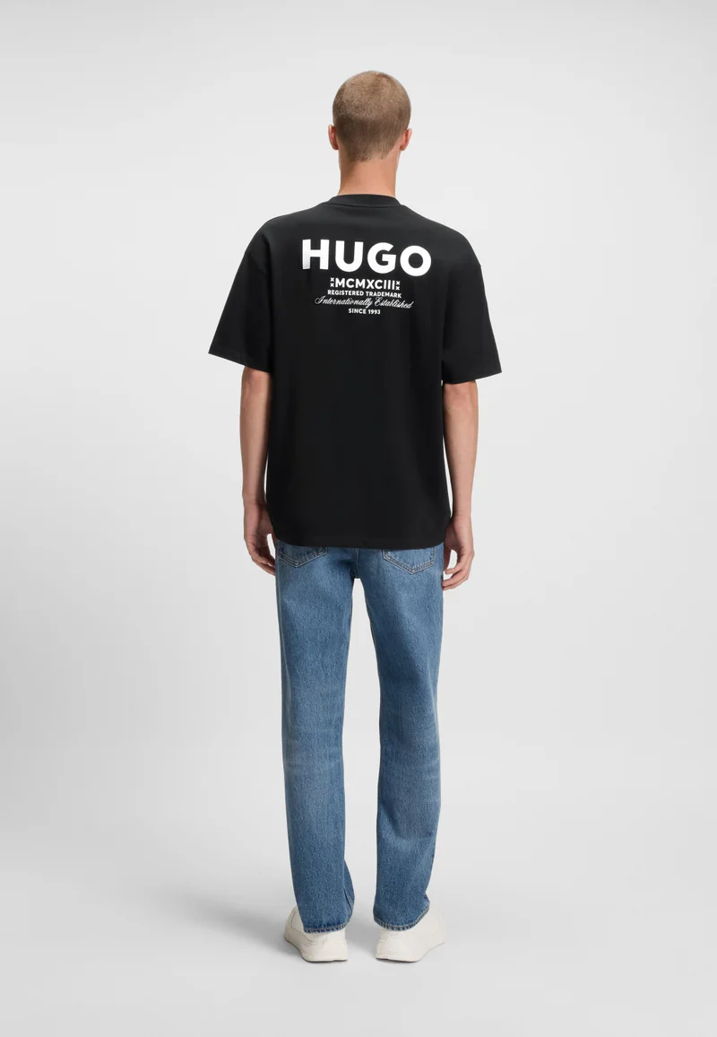 هوجو Cotton-jersey T-shirt with new-season logo story