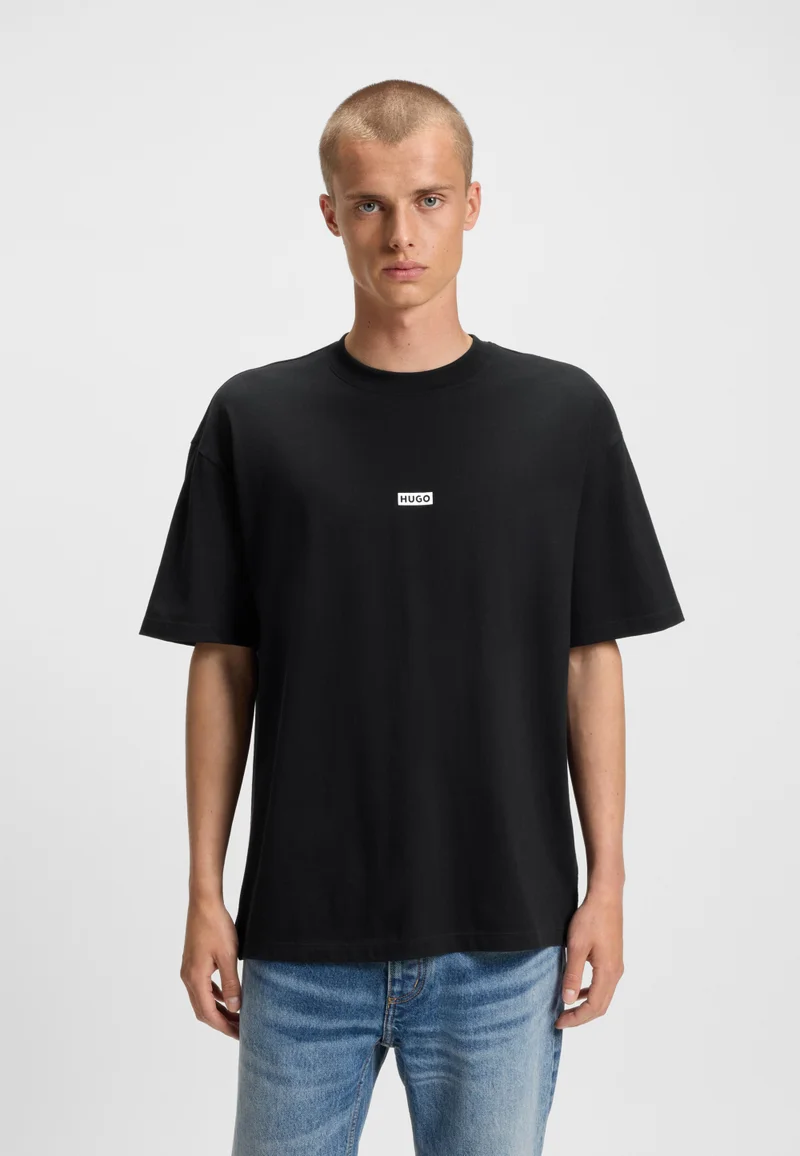هوجو Cotton-jersey T-shirt with new-season logo story