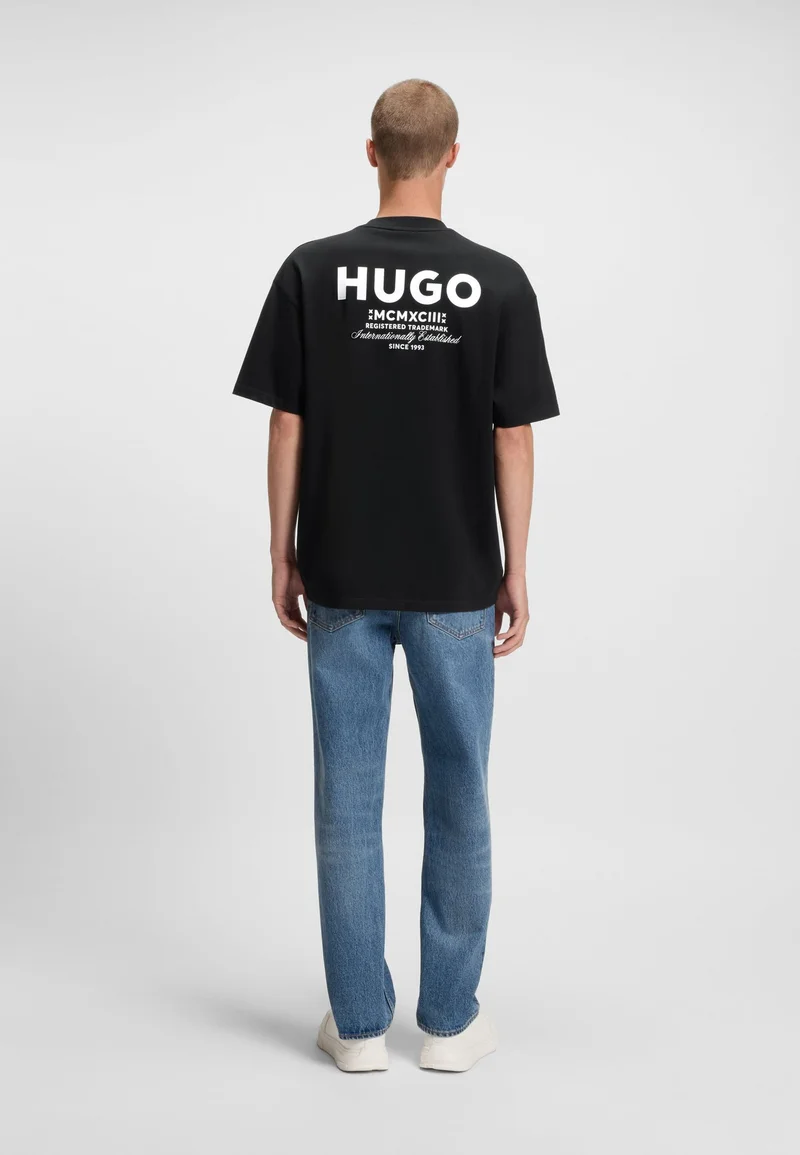 HUGO Cotton-jersey T-shirt with new-season logo story
