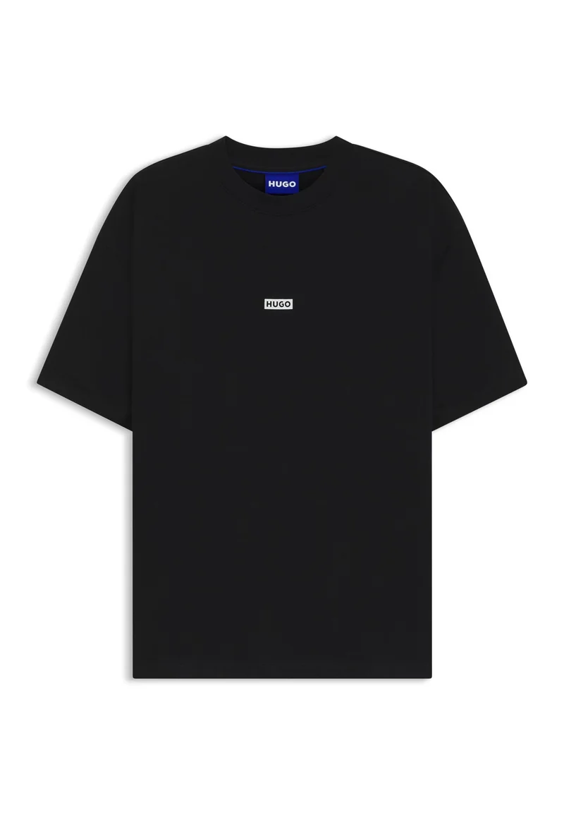 HUGO Black Loose-fit T-shirt in cotton with rear logo artwork for Men | Best Price UAE