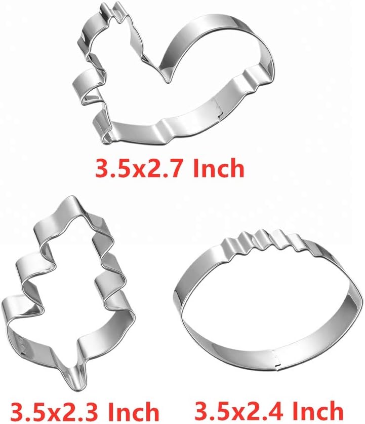 Maykito Fall Thanksgiving Cookie Cutters Set - 8 Pieces - Pumpkin, Football,Turkey, Maple Leaf, Oak Leaf,Squirrel,Candy Corn and Acorn- Stainless Steel - Image 3