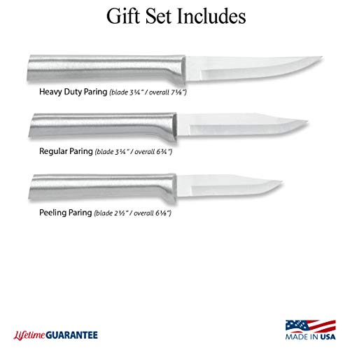 Rada Cutlery 3-Piece Paring Knife Galore Knife Gift Set, Silver Handles - Image 2