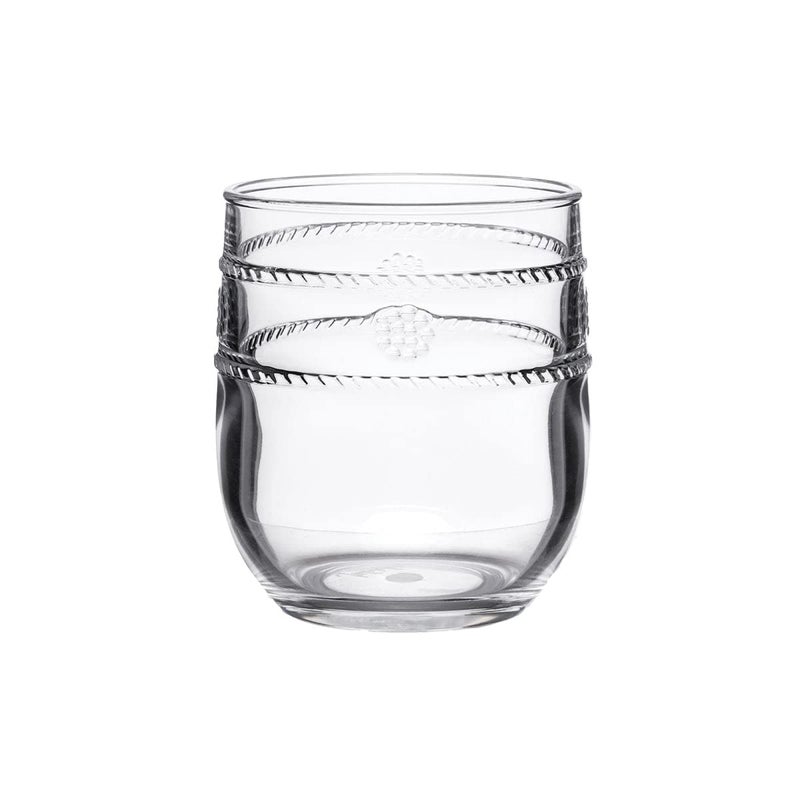 Juliska Isabella Embossed Tumbler  Clear Acrylic Glass Drinking Glass
