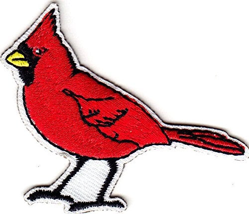 AE RED CARDINAL - BIRDS - WINTER - Iron On Embroidered Patch - Image 4
