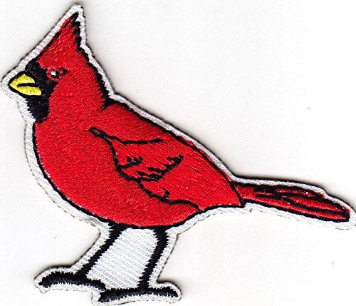 AE RED CARDINAL - BIRDS - WINTER - Iron On Embroidered Patch - Image 2
