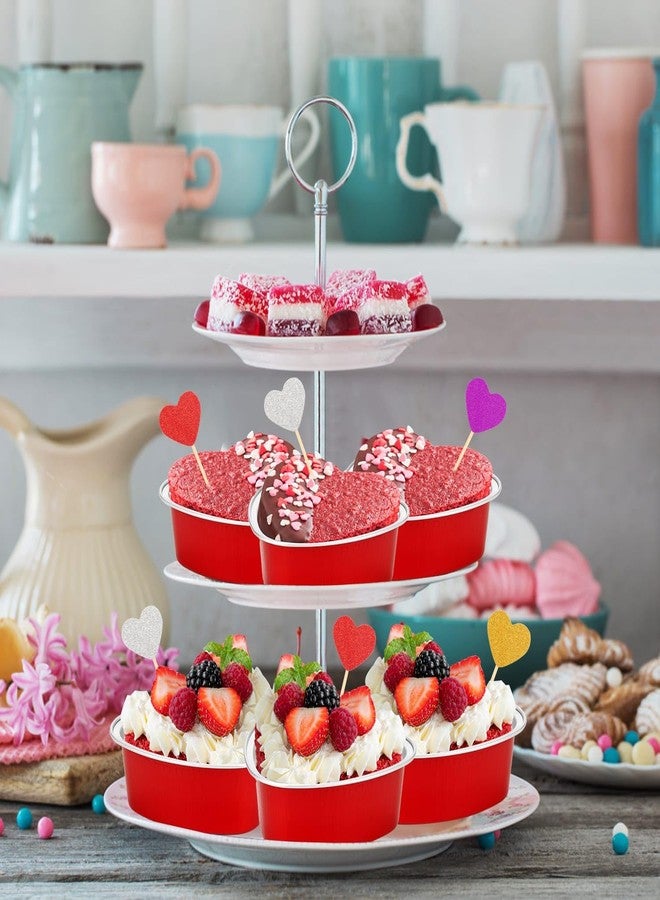 selizo 80 Packs Heart Shaped Cake Pans Valentine Aluminum Mini Cake Pans 3.4 Ounces with Lids Disposable Small Heart Cupcake Cup Pan Baking Pans for Valentine Mother's Day Wedding Birthday - Image 2