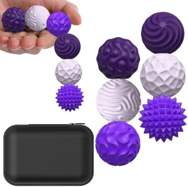 BUSOHA Silicone Fidget Balls - 4 Pack Fidget Toys Adults Sensory Toys Stress Balls for Adults Teens Gifts for Calming,Autism and ADHD  Office