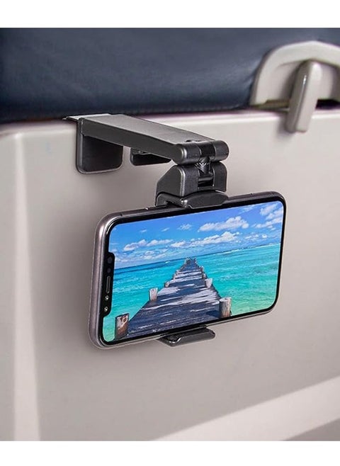 Universal in Flight Airplane Phone Holder Mount, Phone Mount for Car/Table, Hands Free Viewing with Multi-Directional Dual 360 Degree Rotation, Pocket Size Must Have Airplane Travel Essential Accessor