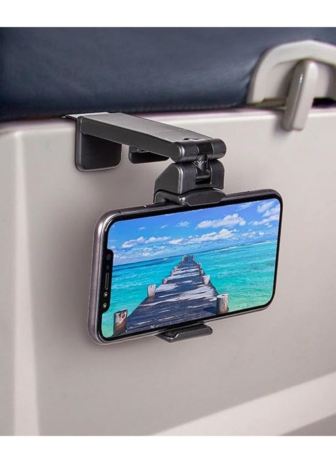 NIBEMINENT - Universal in Flight Airplane Phone Holder Mount, Phone Mount for Car/Table, Hands Free Viewing with Multi-Directional Dual 360 Degree Rotation, Pocket Size Must Have Airplane Travel Essential Accessor - Image 1