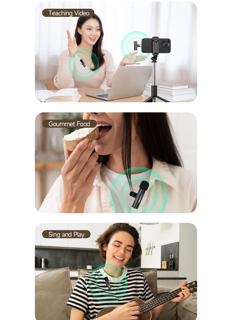 Captaintech Wireless 2 in 1 Lavalier Microphone Noise Reduction 8 hours ofsustained work - Image 4