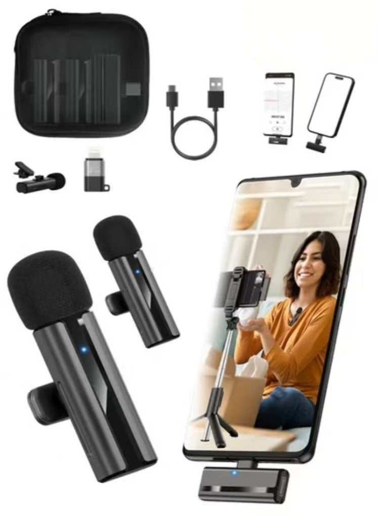 Captaintech Wireless 2 in 1 Lavalier Microphone Noise Reduction 8 hours ofsustained work - Image 1