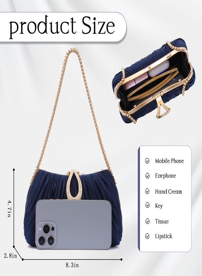 Oweisong Evening Bags for Women Formal Small Satin Clutch Purse - Image 3