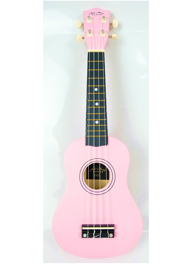 Mike Music 21inch ukulele with  Bag, Strap, Pick, and Extra Strings (Pink)  - Image 2