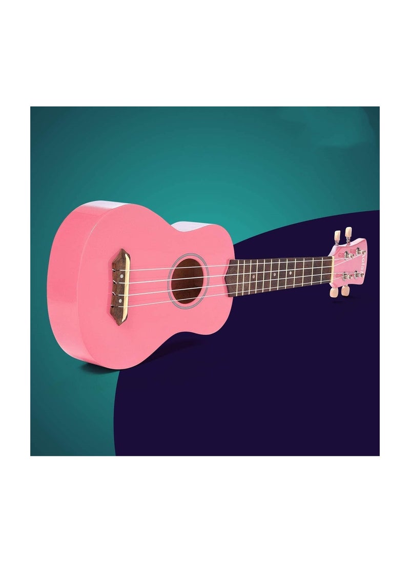 Mike Music 21inch ukulele with  Bag, Strap, Pick, and Extra Strings (Pink)  - Image 5