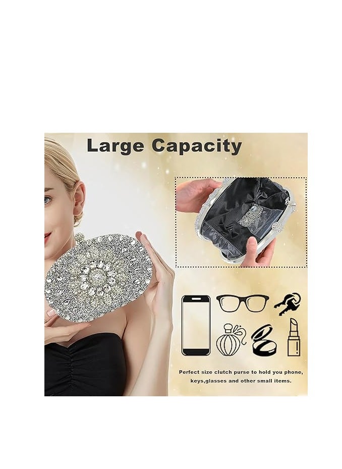Generic - Gold Sunflower Clutch Purses For Women Rhinestone Evening Purse Sparkling Handbags Crystal Clutch For Wedding Party，Valentine's Day gift - Image 1