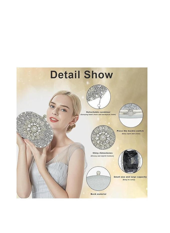 Generic - Gold Sunflower Clutch Purses For Women Rhinestone Evening Purse Sparkling Handbags Crystal Clutch For Wedding Party，Valentine's Day gift - Image 1