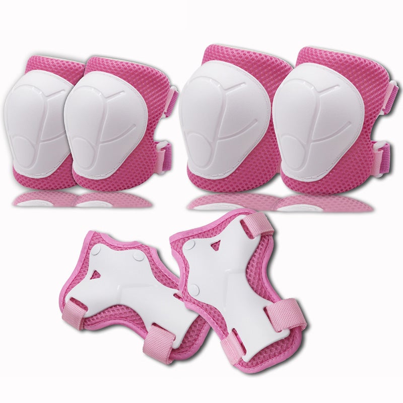 Factory wholesale children's scooter protectors bicycle balance bike roller skating knee pads elbow pads spot protectors six-piece set(Blue Red) - Image 3