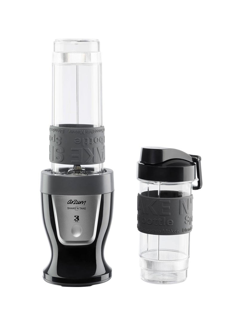 Arzum Shaken Take Compact Persnal  Blender And Smoothie Maker High Build Quality 400.0 ml 300.0 W AR 1032/SIYAH Black - Image 2