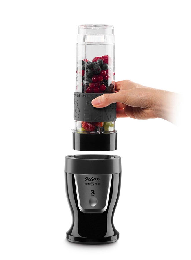 Arzum Shaken Take Compact Persnal  Blender And Smoothie Maker High Build Quality 400.0 ml 300.0 W AR 1032/SIYAH Black - Image 3