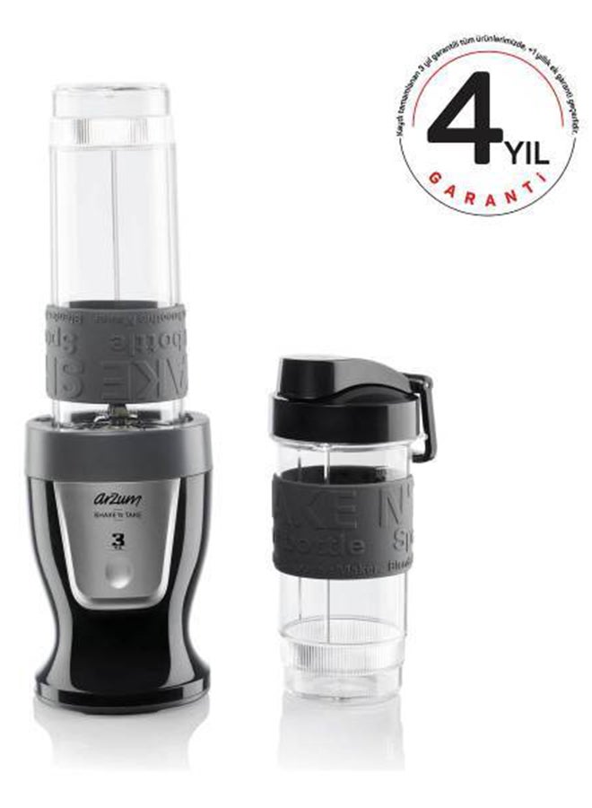 Arzum Shaken Take Compact Persnal  Blender And Smoothie Maker High Build Quality 400.0 ml 300.0 W AR 1032/SIYAH Black - Image 5