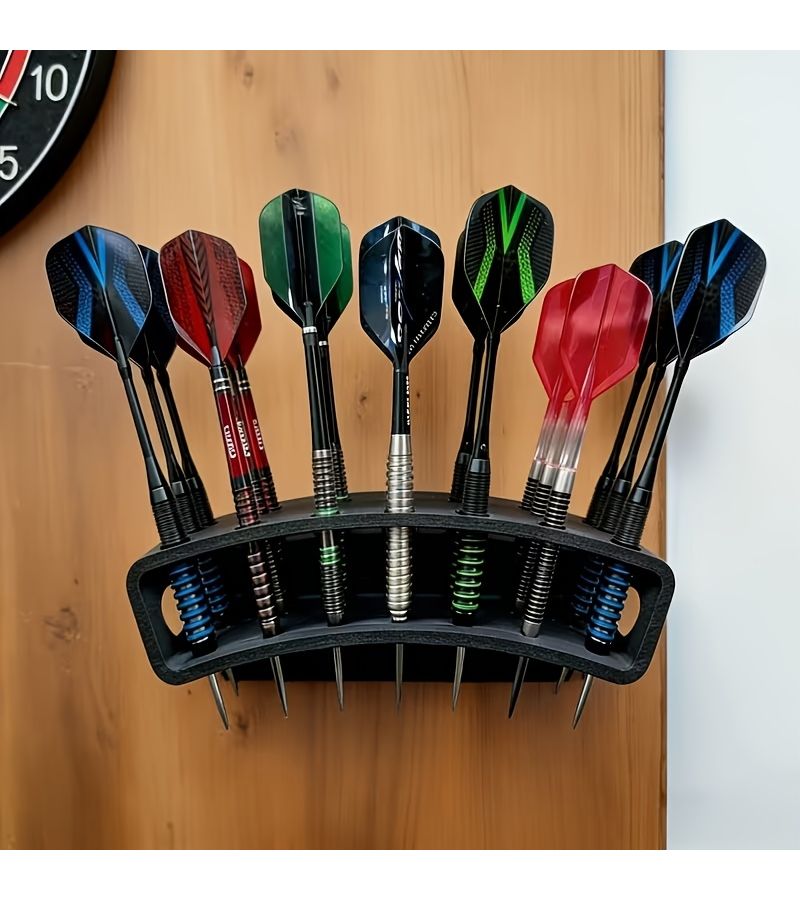 21 Slot Dart Holder Black Large Capacity Wall Mounted Storage Stand Organizer - Image 1