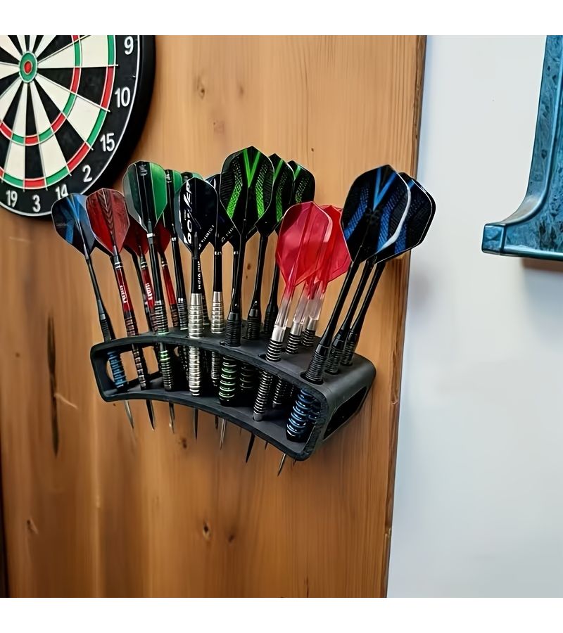 21 Slot Dart Holder Black Large Capacity Wall Mounted Storage Stand Organizer - Image 2