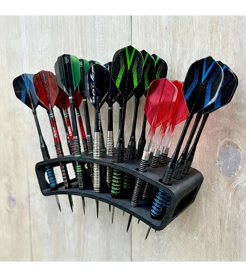 21 Slot Dart Holder Black Large Capacity Wall Mounted Storage Stand Organizer - Image 3