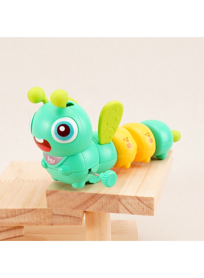 Same Chain Bee Telescopic Caterpillar Children's Coil Toys Parent-child Interactive Toys Kindergarten Gifts-Color:Striped Caterpillar (dark Green)  - Image 1